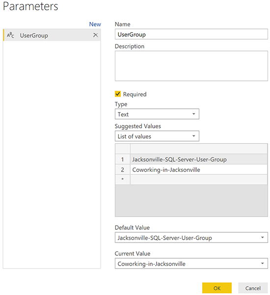Fill out Parameter Form